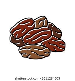 dates dried fruit color icon vector. dates dried fruit sign. isolated symbol illustration