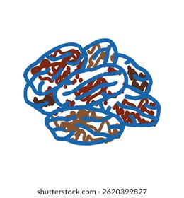 datas fruta seca ícone doodle esboço vetor. datas fruta seca sinal. símbolo isolado ilustração