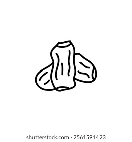 Dates fruit line icon. vector flat black linear illustration for web and app..eps