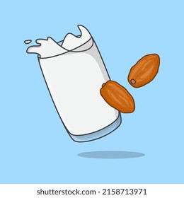 Terminobst mit Milchkartoon-Vektorgrafik. Essen und Trinken für Iftar im Ramadan-Flachbildschirm