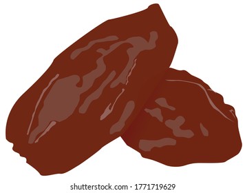 dates fruit on white background