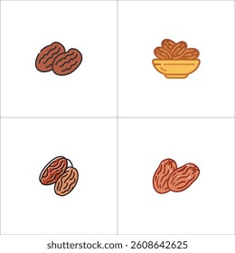dates icon set on white background.
