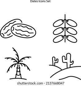 dates icons set isolated on white background. dates icon thin line outline linear dates symbol for logo, web, app, UI. dates icon simple sign.