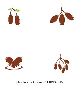 dates logo food graphic design element  template for Muslim holidays inspiration
