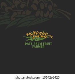 dates palm fruit farmer logo