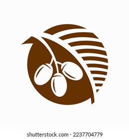 dates palm fruit logo design