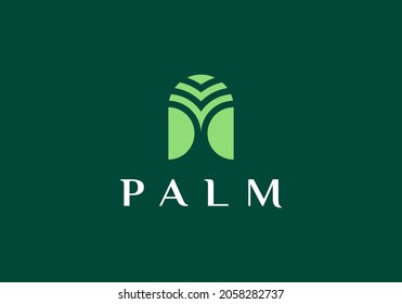 dates palm tree logo vector illustration design, minimalist palm logo design
