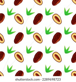 Dates pattern simple vector design, white Background 