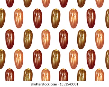 Dates seamless pattern. Date fruit print. Vector background