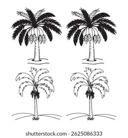 datas árvores silhuetas vetor ilustração