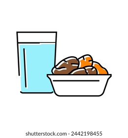 dates water islam color icon vector. dates water islam sign. isolated symbol illustration