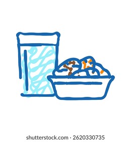 Datumsangaben Wasserislam doodle Symbol Skizze Vektor. Datum Wasserislam-Zeichen. einzelne Symbolgrafik