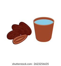 Dates and Water. Perfect for Islamic Festive Designs.