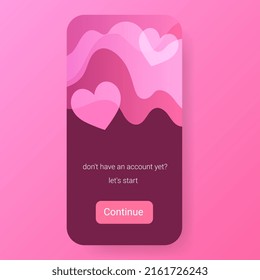 dating app create account user interface mobile app, Smartphone redesign realistic object 