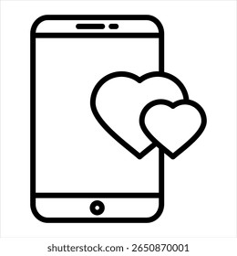 Namoro App Característica um Smartphone com um símbolo de coração