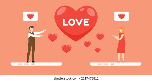 Dating app find your partner online 2d vector illustration concept for banner, website, illustration, landing page, flyer, etc.