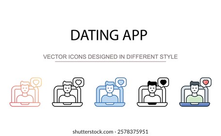 Dating App icon design with white background stock illustration