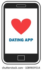 Dating app icon on a smart phone vector