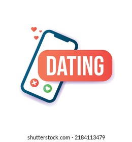 Dating app icon. Online dating concept banner.