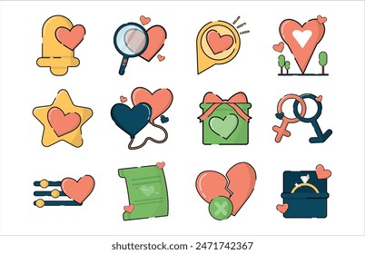 Dating App Icon Set Kollektion