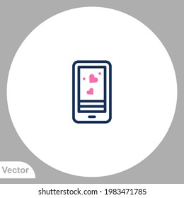 Dating app icon sign vector,Symbol, logo illustration for web and mobile