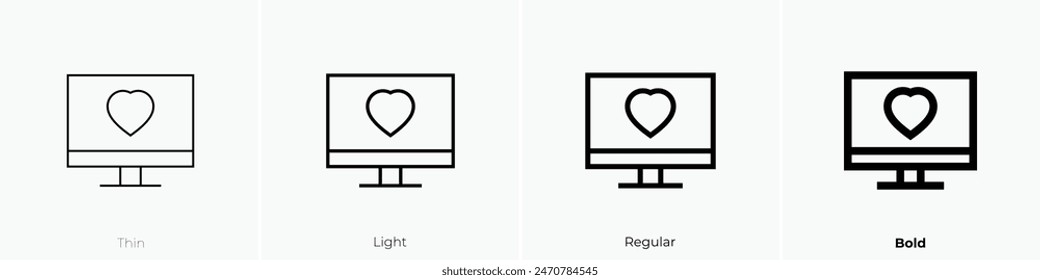 dating app icon. Thin, Light Regular And Bold style design isolated on white background
