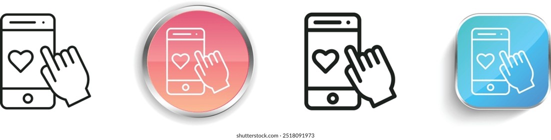 dating app icon. Thin Linear, Regular and Button Style Design Isolated On White Background