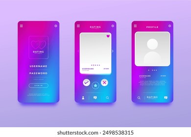 Dating app interface concept vector design in eps 10