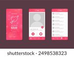 Dating app interface set template vector design in eps 10