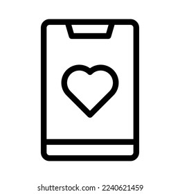 dating app line icon illustration vector graphic