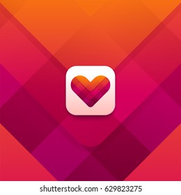 Dating App Logo Design. Heart Icon