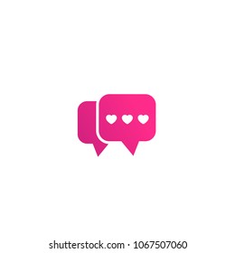 Dating App, Love Chat Logo, Vector Icon On White