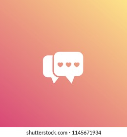 Dating app, love chat logo, vector icon