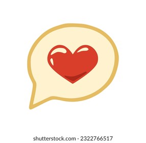 Dating app, love chat logo icon. Online love chat symbol. Design for greeting card, invitation, print, sticker. Illustration for valentine's day.
