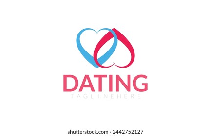 Dating app, love chat logo icon, dating logo design. 