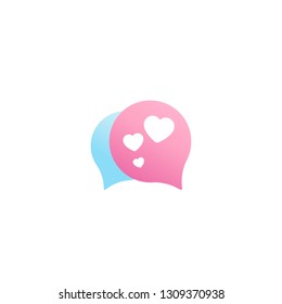 Dating App, Love Chat Vector Logo Icon