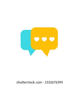 Dating app, love chat vector icon, flat