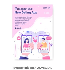 Dating App For a Love Match Banner Template Flat Design Illustration Editable of Square Background Suitable to Social Media or Valentine Greetings Card