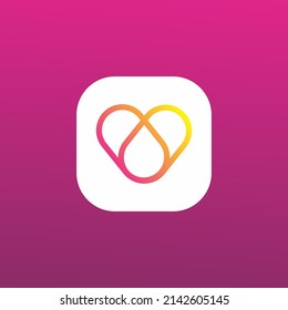 Dating app, love vector icon, love line vector