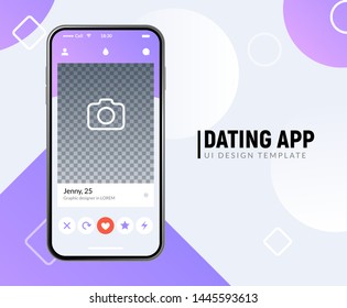 Dating app online mobile concept. Female male profile flat design. Couple match for relationship.