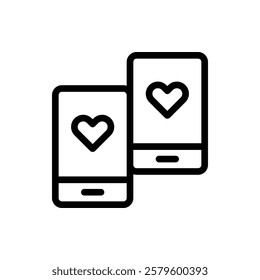 Dating App Outline Icon. Dating App Icon