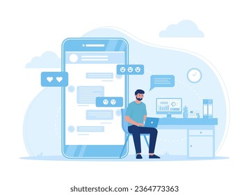 Dating app trending concept flat illustration