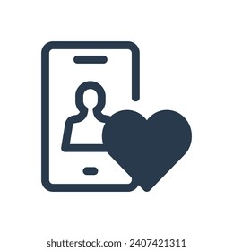 Ilustración de icono del vector de aplicaciones de citas para conexiones modernas