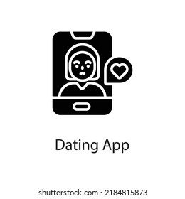 Dating App vector Solid Icon Design illustration on White background. EPS 10 File 