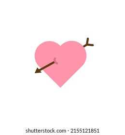 Dating apps icon design of stabbed heart. Vector illustration.