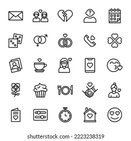 dating apps icons set illustration vector graphic