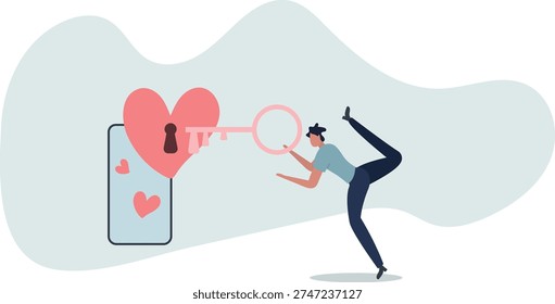 Dating apps, online dating using internet and social media to find romantic relationship concept.person's life situation and his activities.