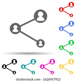 dating chain multi color style icon. Simple glyph, flat vector of conversation and friendship icons for ui and ux, website or mobile application
