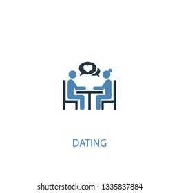 Dating concept 2 colored icon. Simple blue element illustration. Dating concept symbol design. Can be used for web and mobile UI/UX