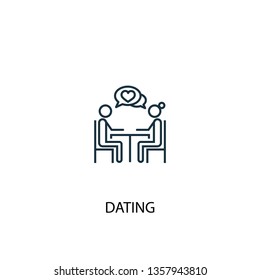 Dating concept line icon. Simple element illustration. Dating concept outline symbol design. Can be used for web and mobile UI/UX